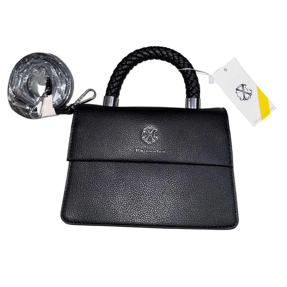 CXL by Christian Lacroix Jardin Black Braided Handle Crossbody Bag NWT